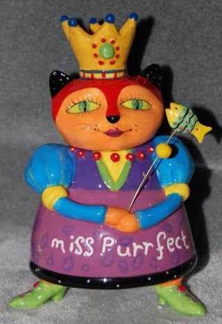 Purrfect Princess Miss Cat Figurine Trinket Box Westland Gifts Lori Siebert Meow