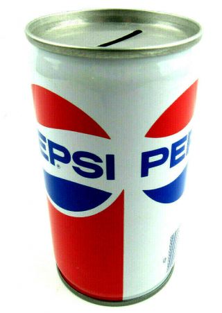 Vintage Pepsi - Cola 12oz.  Steel Can Coin Bank Pepsi Promo