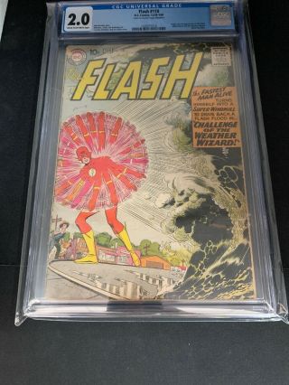 The Flash 110 Cgc 2.  0 First Kid Flash & Weather Wizard Dc Comics 1960