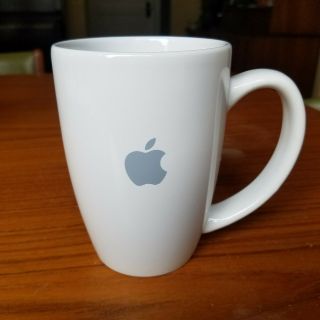 Apple Computer White Coffee Cup Mug Grey Apple Logo Mac Macintosh 14 Oz.