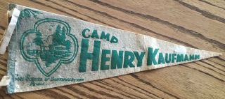 Vintage 1960’s Girl Scout Camp Henry Kaufman,  Bolivar,  Pennsylvania Felt Pennant