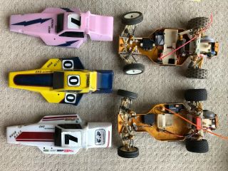Vintage Team Associated Rc 10 Gold Pan Remote Control Buggy And Parts