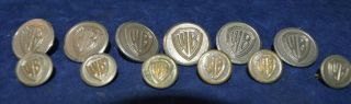 12 Vintage Buttons From A Warner Brothers Usher 