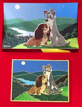 LADY AND THE TRAMP DISNEY PIN ACME ARCHIVE ARTIST SERIES LITHO & JUMBO PIN LE100 2