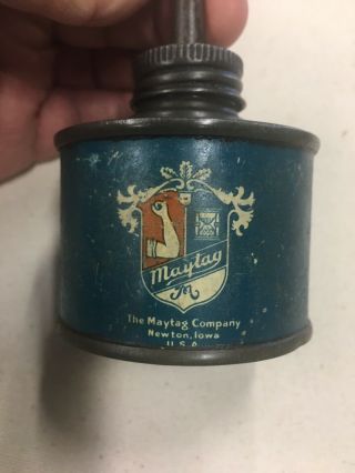 Vintage Maytag Oiler Oil Can Old Advertising Thumb Pump Oiler Wash Machine Nr