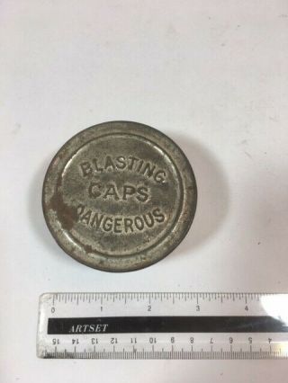 Vintage 1920s California Cap Co.  100 No 6 Blasting Caps Tin For Hercules Powder
