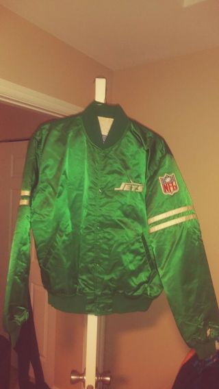Vintage York Jets Throwback Satin Starter Jacket Xl Nfl