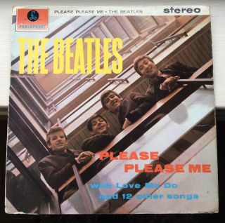 Beatles Please Please Me Stereo 1st Uk Gold & Black Sleeve Only Ejday