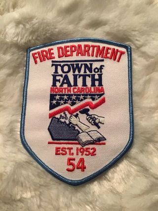 Rare Faith (rowan County) Nc North Carolina Fire Dept.  Patch Est 1954 (a114)