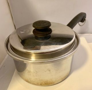 Saladmaster 18 - 8 Tri - Clad Stainless Steel Cookware 3 Quart Sauce Pan W Vapo Lid