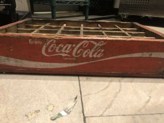 Wood Vintage Coca Cola Coke Case Carrying Crate Soda Pop Wooden - 1970