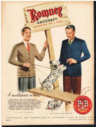 The Plb Shield Ad Romney Dalmatians Advert 1950s Vintage Print Ad Retro