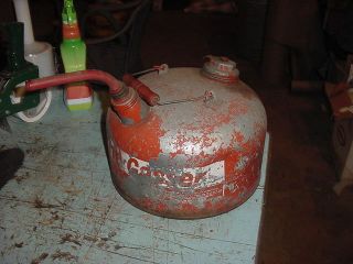 Vintage 2 1/2 Gal Metal Safety Gasoline Gas Can 70s 80s The Gasser