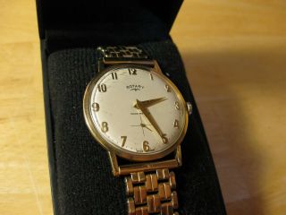 ROTARY 1950 ' S 9CT SOLID GOLD MECHANICAL VINTAGE MENS WATCH 2