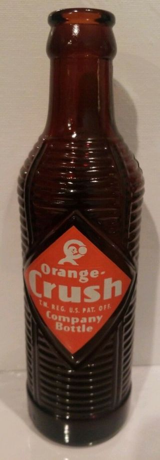 Vintage 1948 Orange Crush Soda Pop Bottle Beehive Brown Glass 7 Oz Duraglas