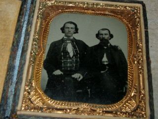 Civil War Era Tintype Photograph In Case Of 2 Men