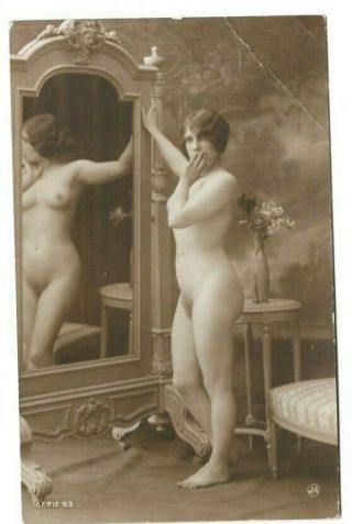 Jean Agelou Series 93 1910 Antique French Rppc Nude Risque Postcard