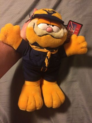 Vintage 1996 Garfield Plush Standing 10.  5 " Cub Scout With Tag