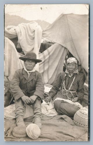 American Indian Family Antique Real Photo Postcard Rppc