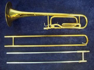 Vintage C.  G.  Conn Ltd.  Director Model With F Trigger Attachment Trombone,  Case