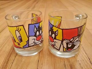 Set Of 2 Warner Bros Looney Tunes Tweetie Sylvester Bugs Bunny Mug Vintage 1994