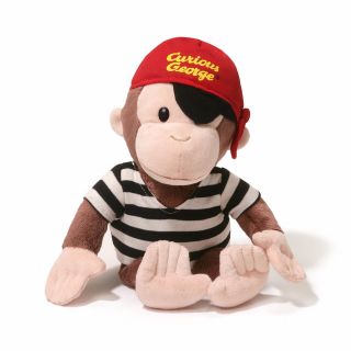 Curious George Plush Toy Stuffed Animal Gund Pirate Costume Monkey Fun