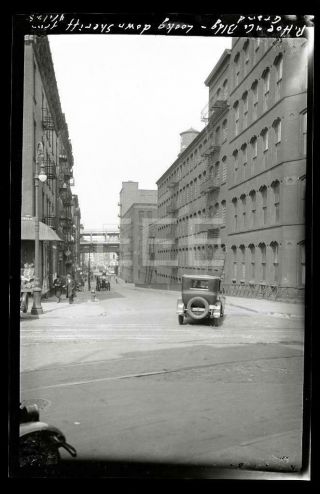1928 Sherrif & Grand St Manhattan Nyc York City Old Photo Negative 323b
