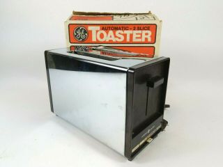 Vintage Ge General Electric T17b 2 Slice Chrome Automatic Pop Up Toaster