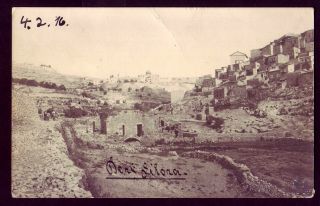 Siloa Jerusalem - Israel Palestine Photo Postcard 1916