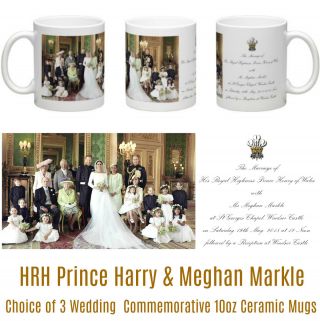 Hrh Prince Harry & Meghan Markle Wedding Ceramic 10oz Mug Choice Of 3 Designs