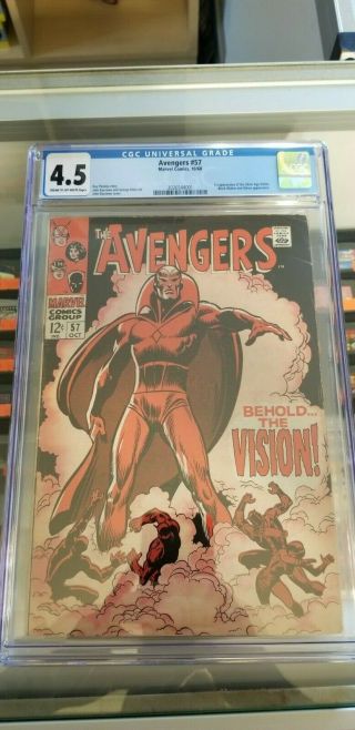 1968 Avengers 57 Cgc 4.  5 1st App Of The Silver Age Vision