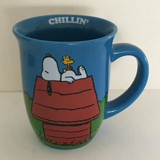 Peanuts Worldwide Snoopy Woodstock Chillin Ceramic Mug Red Green Blue