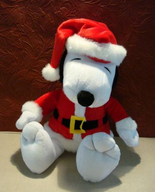 Hallmark Cards Peanuts Snoopy Santa Claus Plush Toy Stuffed Animal