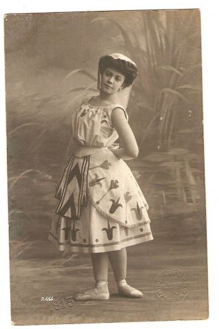 Old Real Photo Postcard Russian Ballet Dancer Ballerina Inna Neslukhovskaya