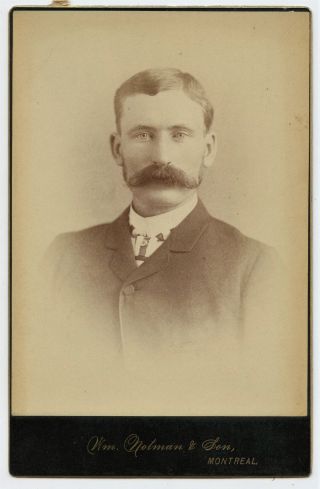 Moustached Man,  Striped Shirt,  Vintage Photo By Wm.  Notman & Son,  Montreal,  Qc