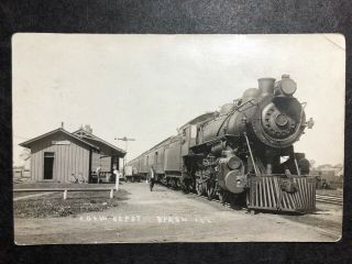 Rppc - Byron Il - Cg&w Railroad Station - Steam Train - Depot - Illinois - Ill - Ogle County