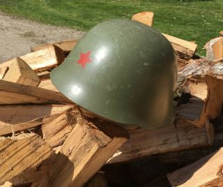 Yugoslavia " Yugoslavian " Steel Combat Helmet W/ Liner Chin Strap Red Star M59/85