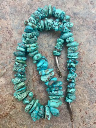 Navajo Vintage Large Kingman Turquoise Nugget Necklace