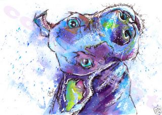 Weimaraner Dog Print From Watercolour Picture Painting Puppy By Josie P