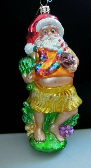 Christopher Radko Hawaiian Holiday Hand Blown Glass Christmas Ornament 2001