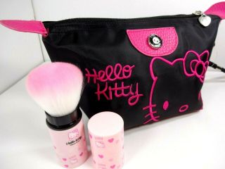 Hello Kitty Make Up Bag Plus Brush.  1 Black Bag Plus 1 Pink Brush,  Ship Usa