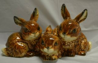 Goebel Three Bunnies Rabbits Figurine 34 813 08 W.  Germany