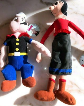 Vintage 1992 Popeye 13” & Olive Oyl 16” Play By Play Plush Stuffed Dolls Nw/tags