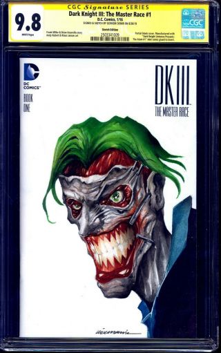 Dkiii 1 Blank Cgc Ss 9.  8 Signed Joker Painted Sketch By Gorkem Demir