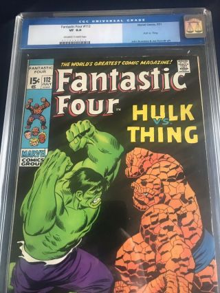 Fantastic Four 112 CGC 8.  0 OW/W Hulk Thing Buscema Unpressed SWEET 2