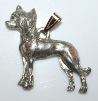 Chinese Crested Dog Harris Fine Pewter Pendant Usa Made