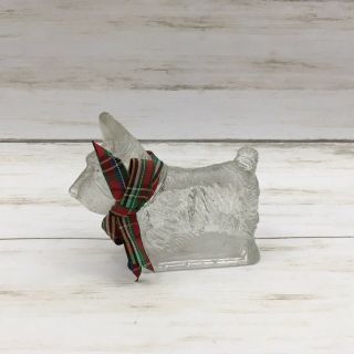 Vintage Clear Glass Scottie Dog Scottish Terrier Candy Container