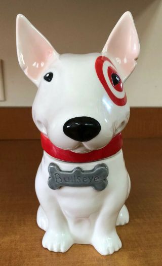 Htf Target Bullseye Dog Mascot Cookie Treat Jar Employee Exclusive 13” Tall