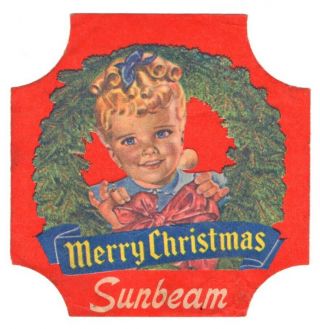 Sunbeam Bread End Label - Little Miss Sunshine - Red - Merry Christmas (b)