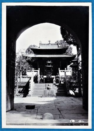 Large Vintage Photo Priesters Copper Pagoda Yunnanfu Kunming Yunnan China C 1923